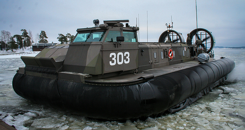 8100TD Hovercraft hovering over ice 8100TD Hovercraft hovering over ice